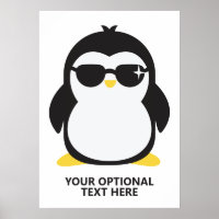 Pingouin cool texte personnalisé