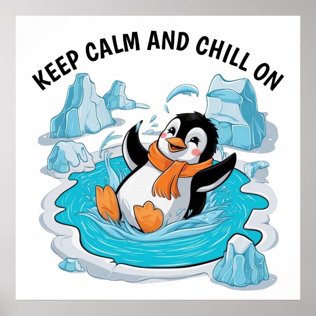 Poster Pingouin dans la glace (Devant)