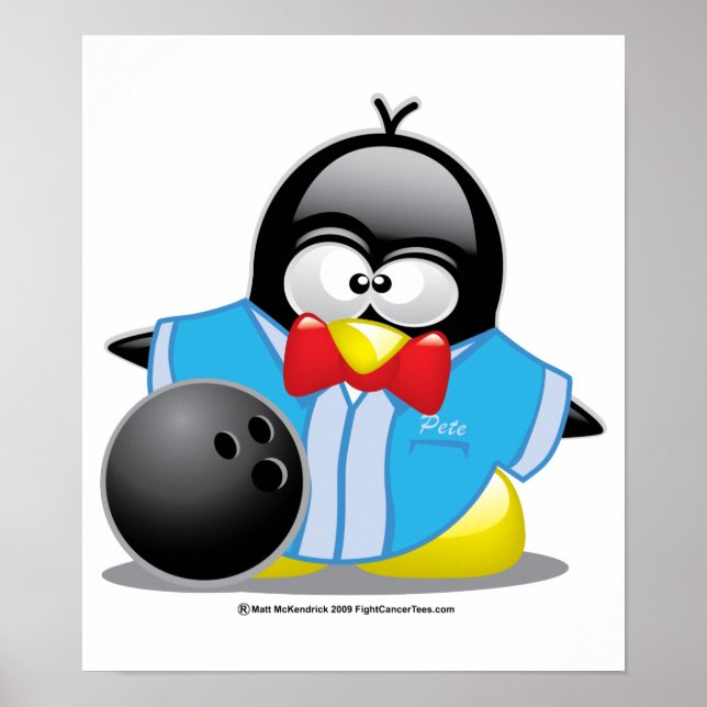 Poster Pingouin de Bowling (Devant)