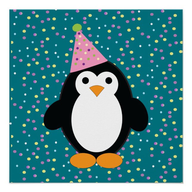 Poster Pingouin de la fête (Devant)