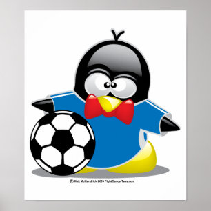 Poster Pingouin du football
