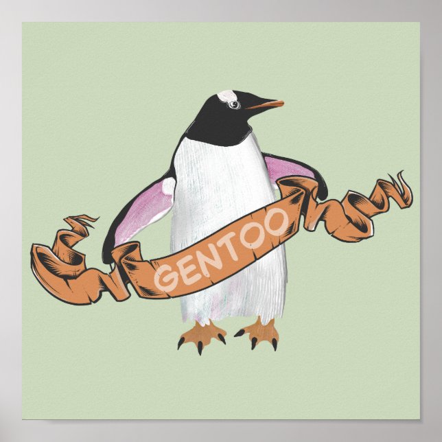 Poster Pingouin Gentoo (Devant)