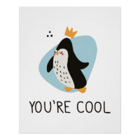 Pingouin mignon avec inscription Vous êtes cool