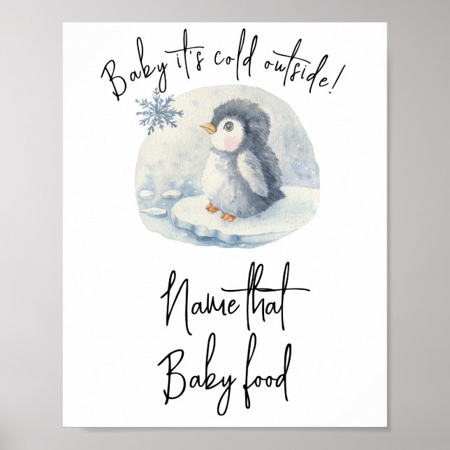 Poster Pingouin - Nom de l'aliment pour bébé (Devant)