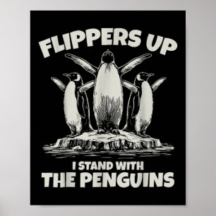 Poster Pingouin palmes vers le haut résiste aux pingouins