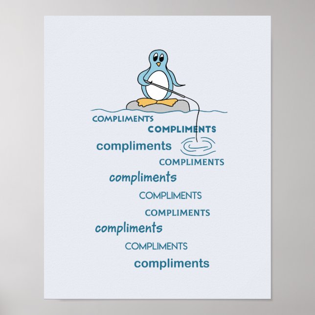 Poster Pingouin Pêche pour compléments Métaphore (Devant)