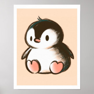 Poster Pingouin pour bébé - Beau Art Imprimer Pour Pépini