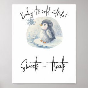 Poster Pingouin pour bébé sur floe - Douceurs et friandis
