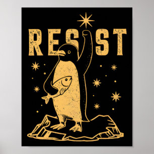 Poster Pingouin Résiste Manifestation De Pingouins Contre