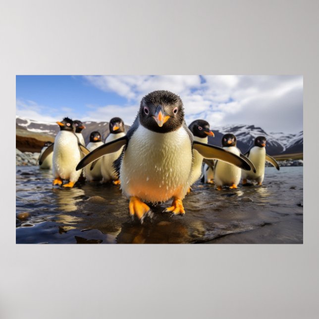 Poster Pingouins cool (Devant)