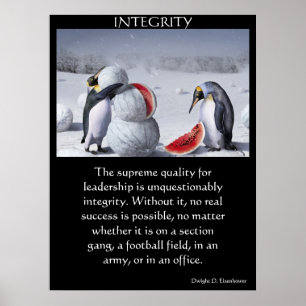 Poster Pingouins INTEGRITY construire un bonhomme de neig