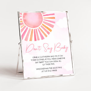 Poster Pink A Little Ray of Sunshine Ne dites pas Baby