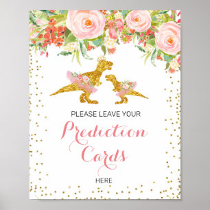 Poster Pink and Gold Dino laissez votre panneau Prédictio