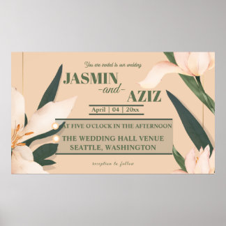 Poster Pink blush floral 