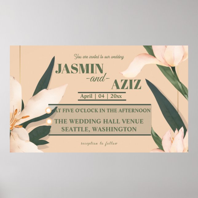 Poster Pink blush floral  (Devant)