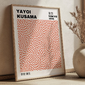 Poster Pink Blush Yayoi Kusama Retro Exhibition