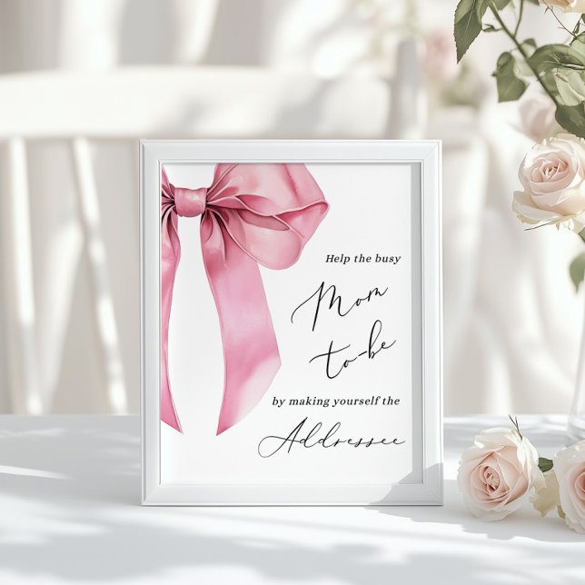 Poster Pink Bow aide la maman occupée à s'adresser à une  (Créateur téléchargé)