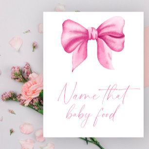 Poster Pink bow baby shower nom que bébé aliment jeu