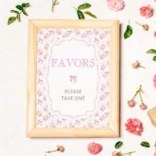 Poster Pink Bow Love Shack Élégant Baby shower Faveurs