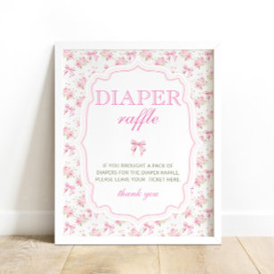 Poster Pink Bow Love Shack Girl Douche Diaper Raffle