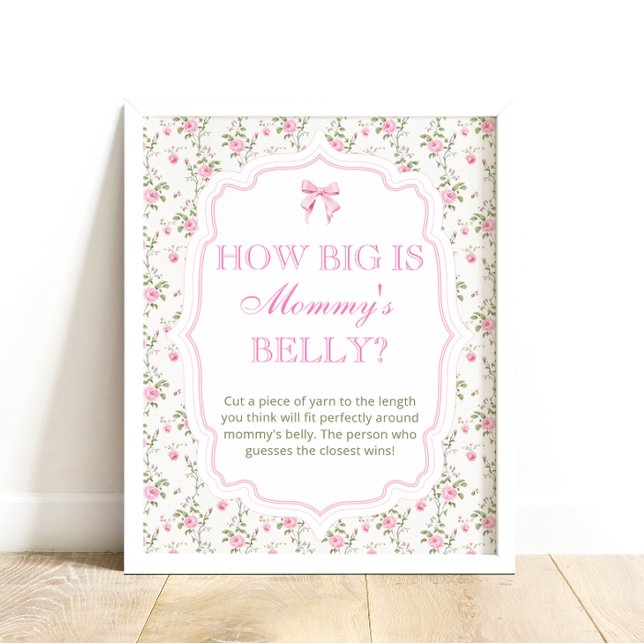 Poster Pink Bow Love Shack How Big is Mommy's Belly (Créateur téléchargé)