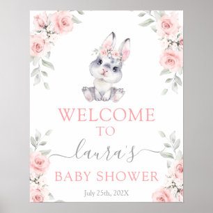 Poster Pink Bunny Girl Signal de bienvenue