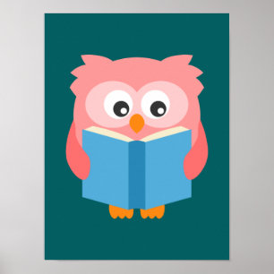 Poster Pink cute reading
