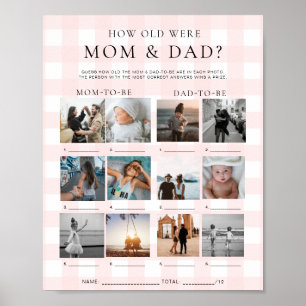Poster Pink En vichy Quel âge ont été maman et papa jeu d