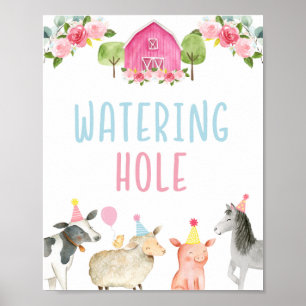 Poster Pink Farm Waters Hole Signal d'anniversaire