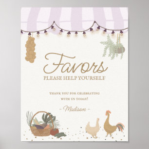 Poster Pink Farmers Market Farm Favoris frais Signal