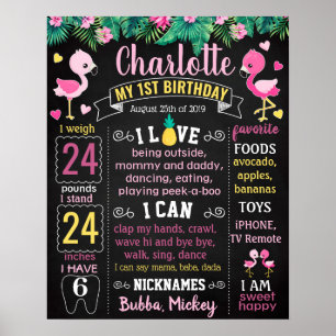 Poster Pink Flamant rose Anniversaire de fête