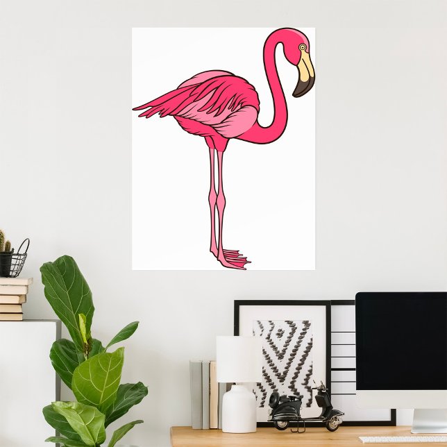 Poster Pink Flamingo With Long Legs (Créateur téléchargé)