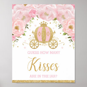 Poster Pink Floral Princess Devine Combien De Baisers Jeu