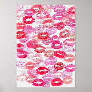 Poster Pink Girly Kisses