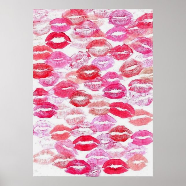 Poster Pink Girly Kisses (Devant)