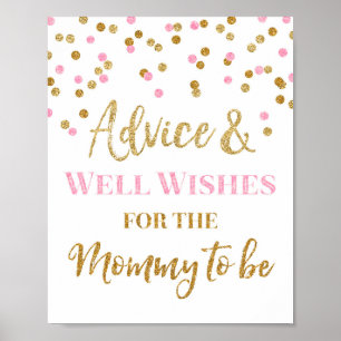 Poster Pink Gold Confetti Conseils pour Maman pour être G