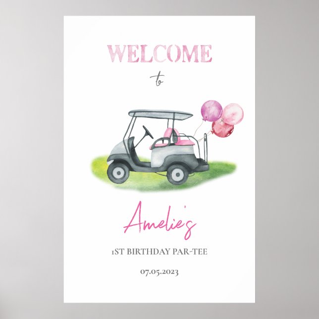 Poster Pink Golf Thème Bienvenue (Devant)