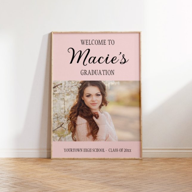 Poster Pink Graduation Party Photo (Créateur téléchargé)