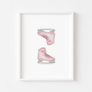 Poster Pink Ice hockey skate art mur