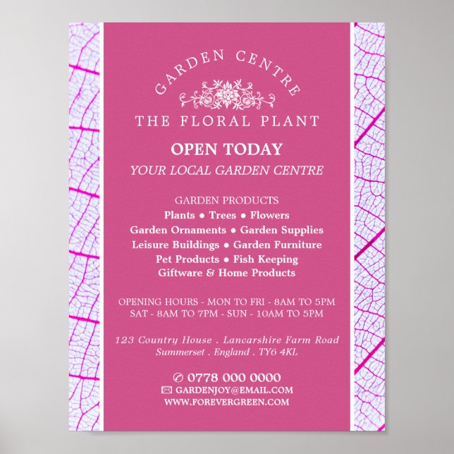 Poster Pink Leaf, Garden Center, Horticulteur (Devant)