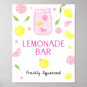 Poster Pink Lemonade Lemon Birthday