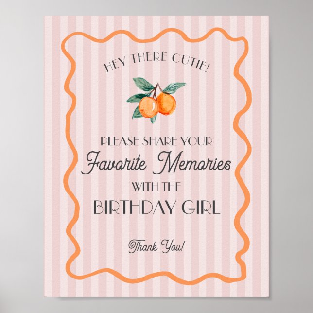 Poster Pink Little Cutie Citrus Favorite Mémoire Annivers (Devant)