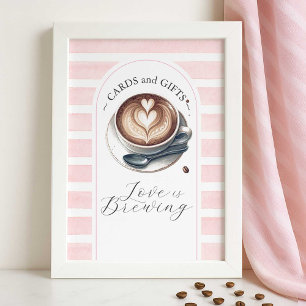 Poster Pink Love brasse des cartes de Fête des mariées et