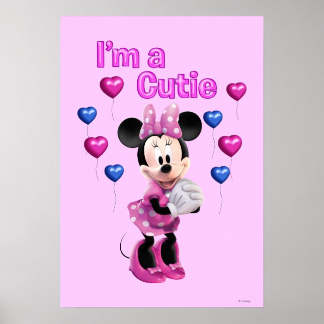 Poster Pink Minnie | Cutie avec coeur (Devant)