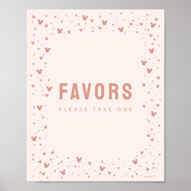 Poster Pink Minnie Mouse Confetti Baby Shower (Devant)