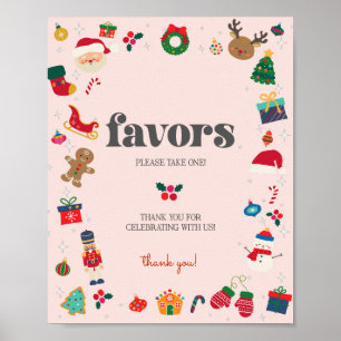 Poster Pink Oh What Fun Winter Faveurs Signer