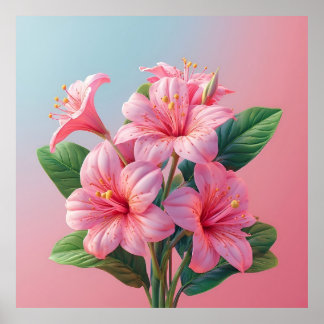 Poster Pink Orchid Flower Arrangement