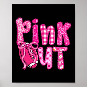 Poster Pink Out Football Bow Preppy Sensibilisation au ca