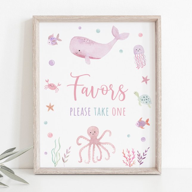 Poster Pink Pastel Under the Sea Signet favori Anniversai (Créateur téléchargé)