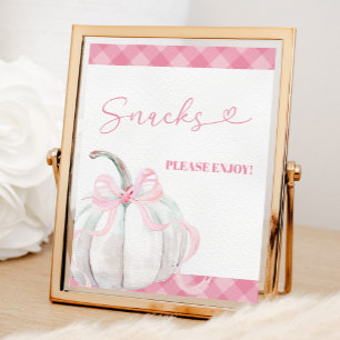 Poster Pink Preppy Citrouille Girl Anniversaire Snacks Po